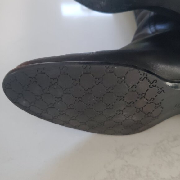 New Franco Sarto Black Leather Tall Riding Boot with Back Zipper size 9.5 - Picture 10 of 14